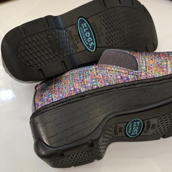 Klogs NAPLES Clog Women’s US 6 Slip On Resistant Shoes Geometric Print Black EUC - Picture 6 of 7